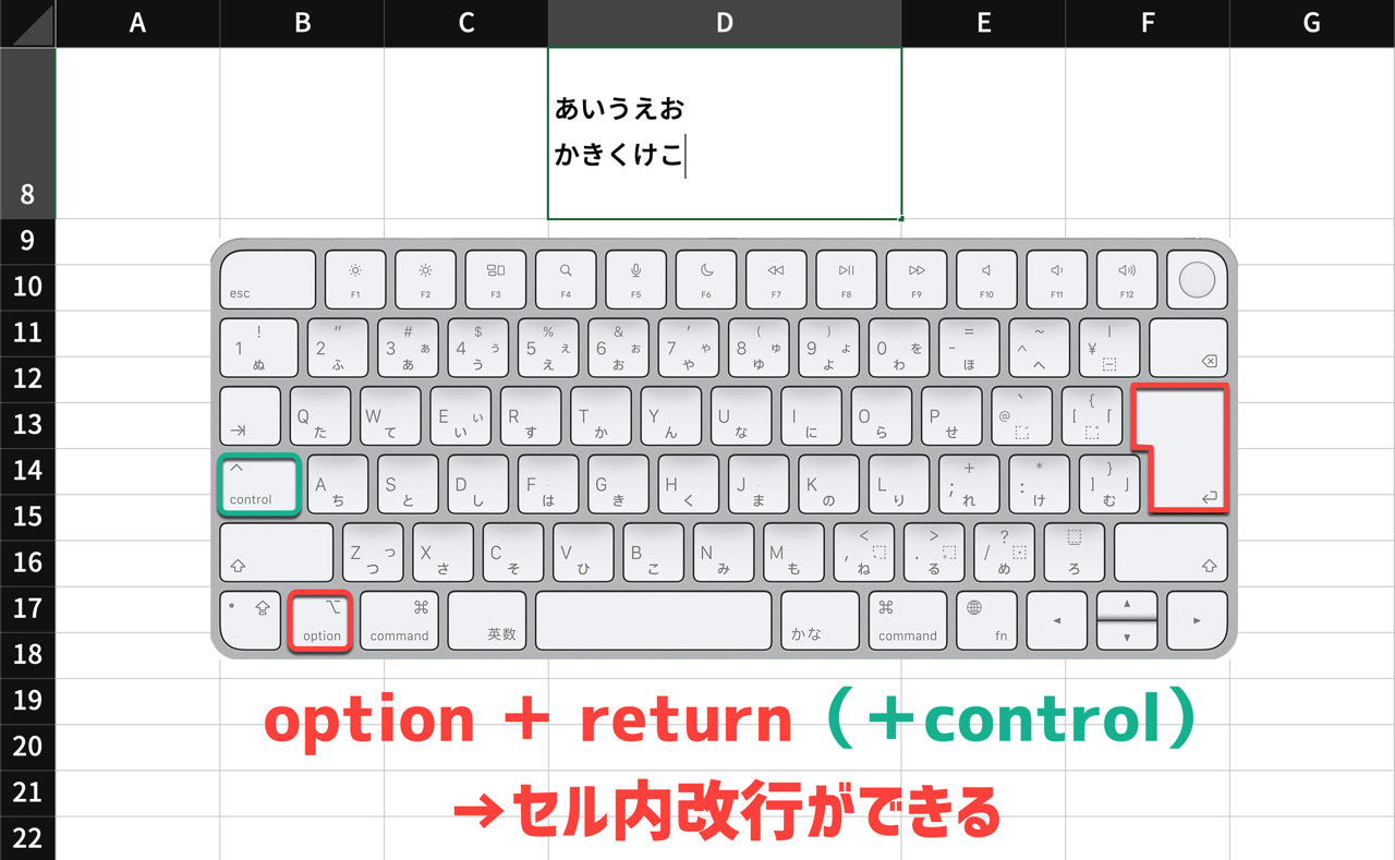 セル内改行ができるケース